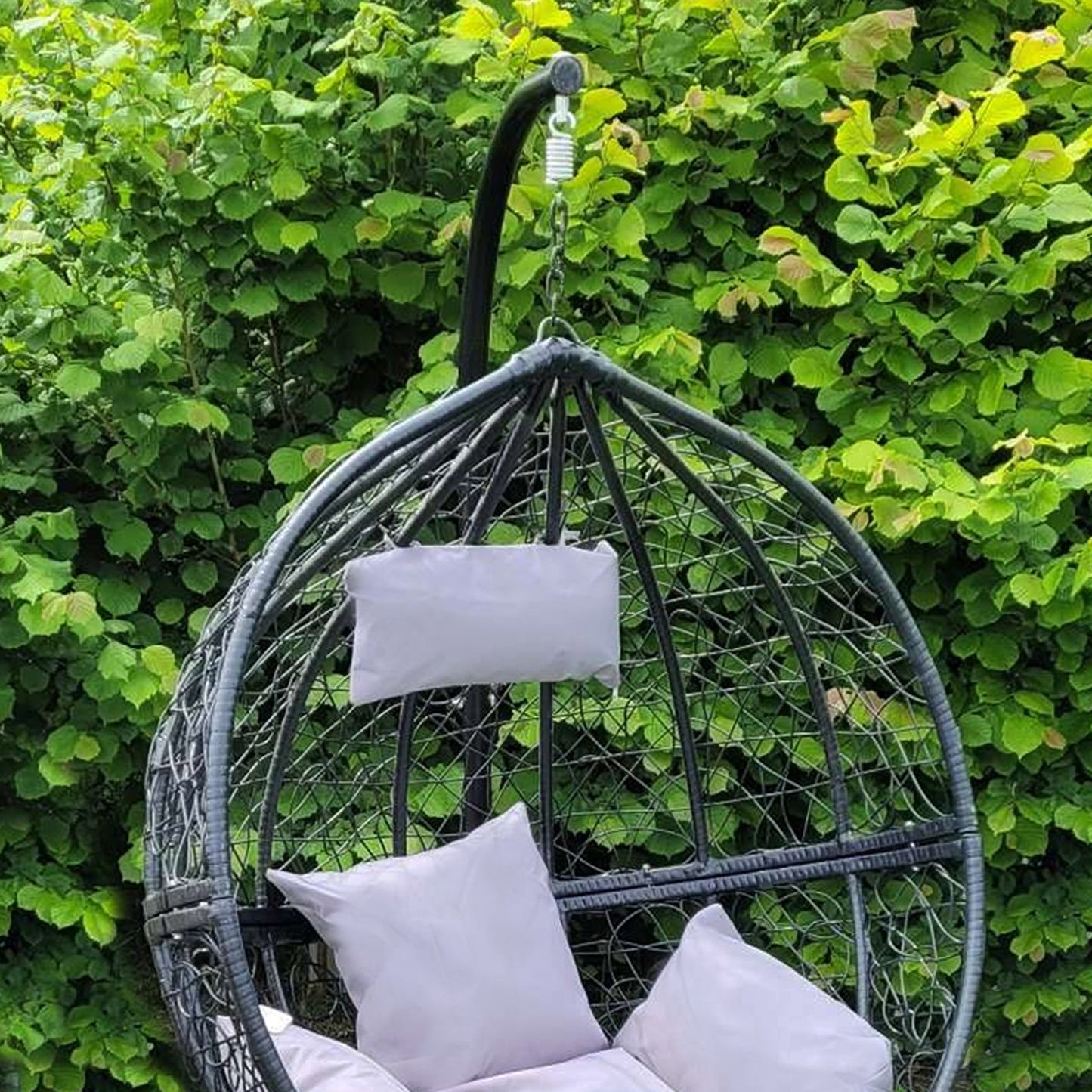 Hanging Rattan Egg Chair - Black
