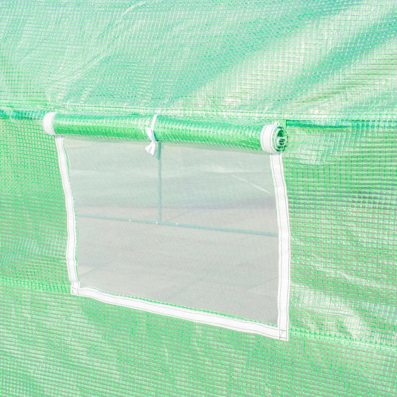 Outsunny Walk in Polytunnel Greenhouse with Windows and Door for Garden, Backyard (6 x 3M)