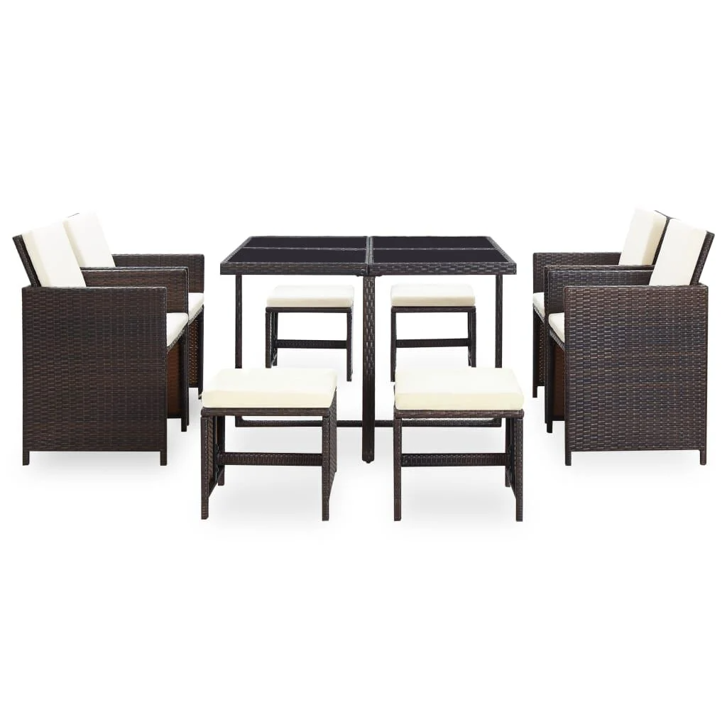 8 Seater Rattan Dining Cube Set in 2 Colours