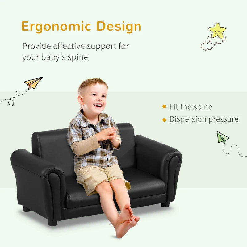 2 Seater Children Sofa, Black