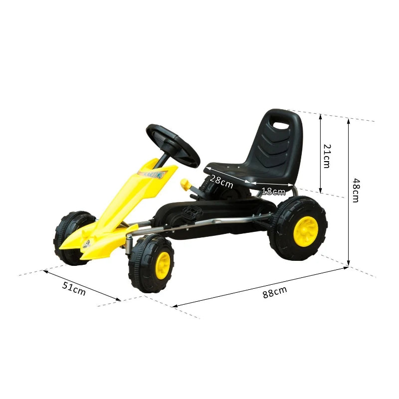 HOMCOM Children Pedal Go Kart Kids Ride On Bike Toy Manual Racing Rider