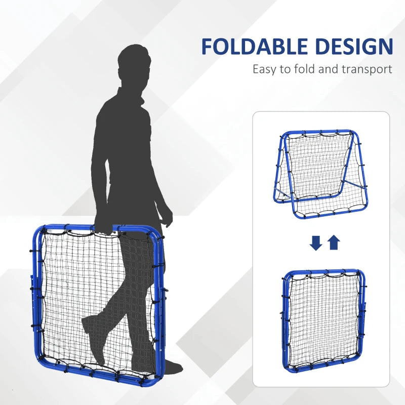 HOMCOM PE Mesh Double-Sided Outdoor Rebounder Net Blue