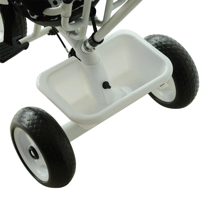 HOMCOM 4 in 1 Tricycle for Kids Toddler Trike with Parent Handle Adjustable Handle Canopy