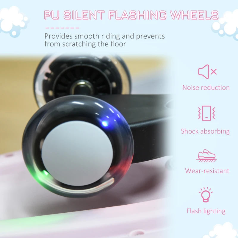 HOMCOM Toddlers Ride on Car Wiggle Car LED Flashing Wheels Dolphin Swing Car