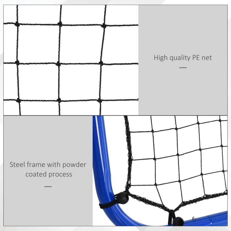 HOMCOM PE Mesh Double-Sided Outdoor Rebounder Net Blue