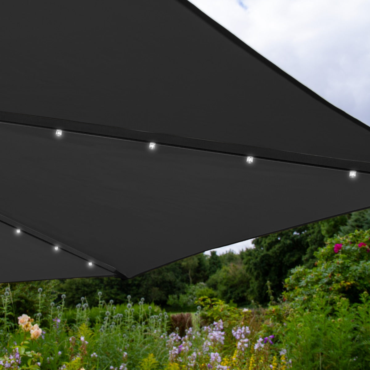 Grey 3m LED Cantilever Parasol
