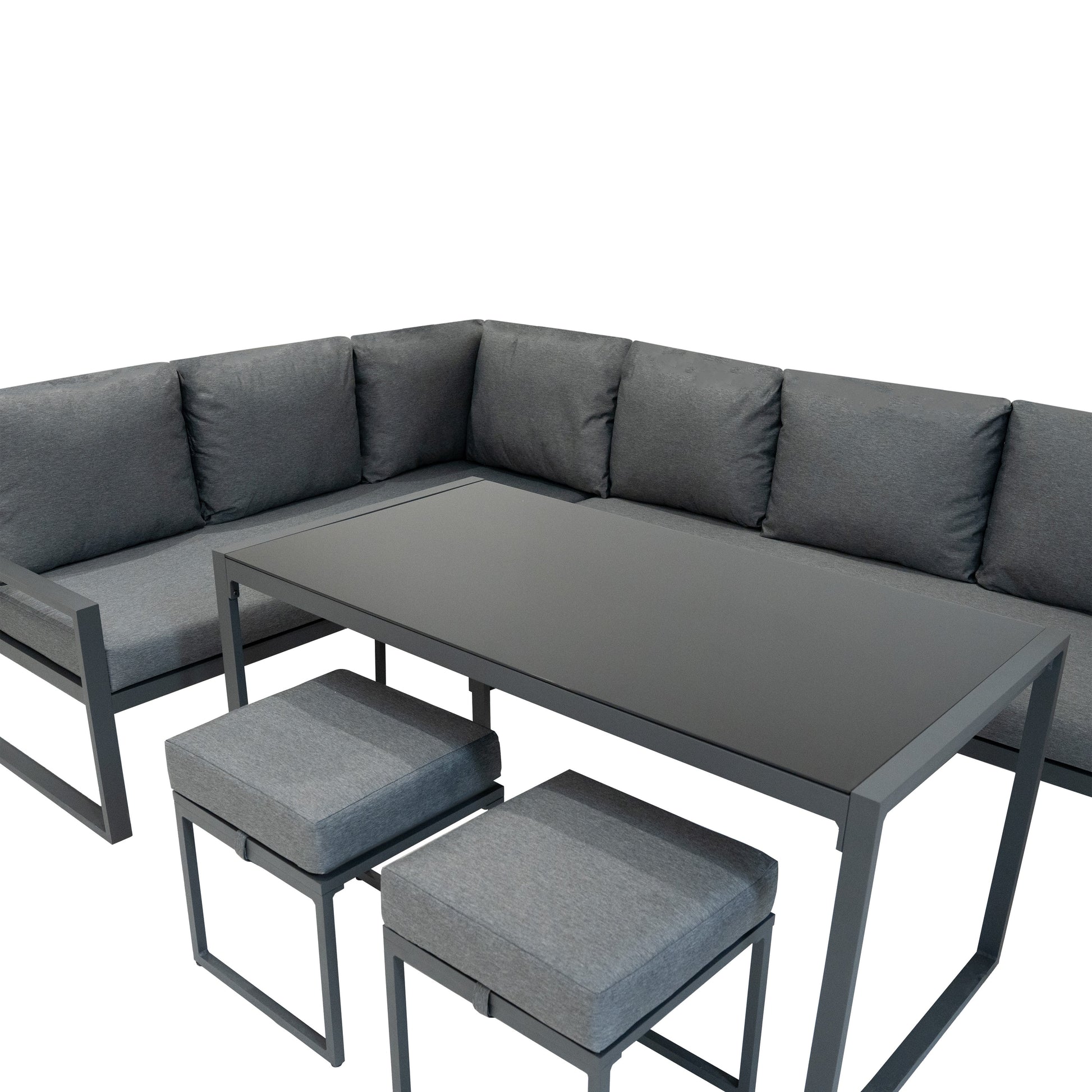 Ensemble de Salon de Jardin 5 Pièces en Aluminium – Gris Anthracite