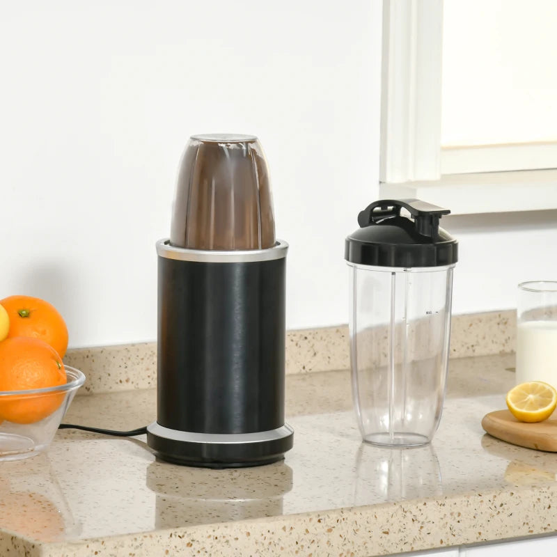 HOMCOM Blender Smoothie Maker, 1000W Countertop Blender with 0.7L and 0.35L BPA-Free Mix Cups, Cross Blade Base for Ice, Fruit and Vegetable