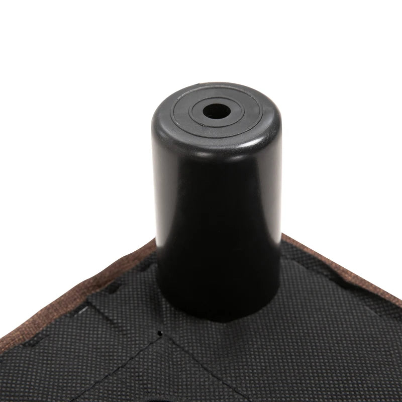 HOMCOM Linen Fabric Footstool Ottoman Cube w/ 4 Plastic Legs Dark Brown
