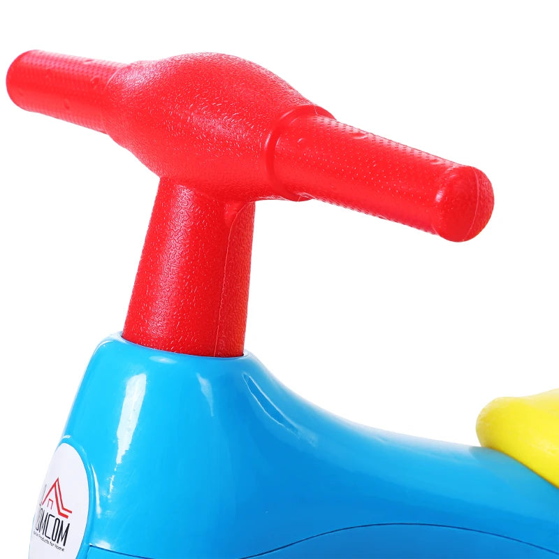 HOMCOM Baby Balance Bike Toddler for Aged 1.5-3 Years Training Walker Smooth Rubber Wheels Ride on Toy Storage Bin Blue Red