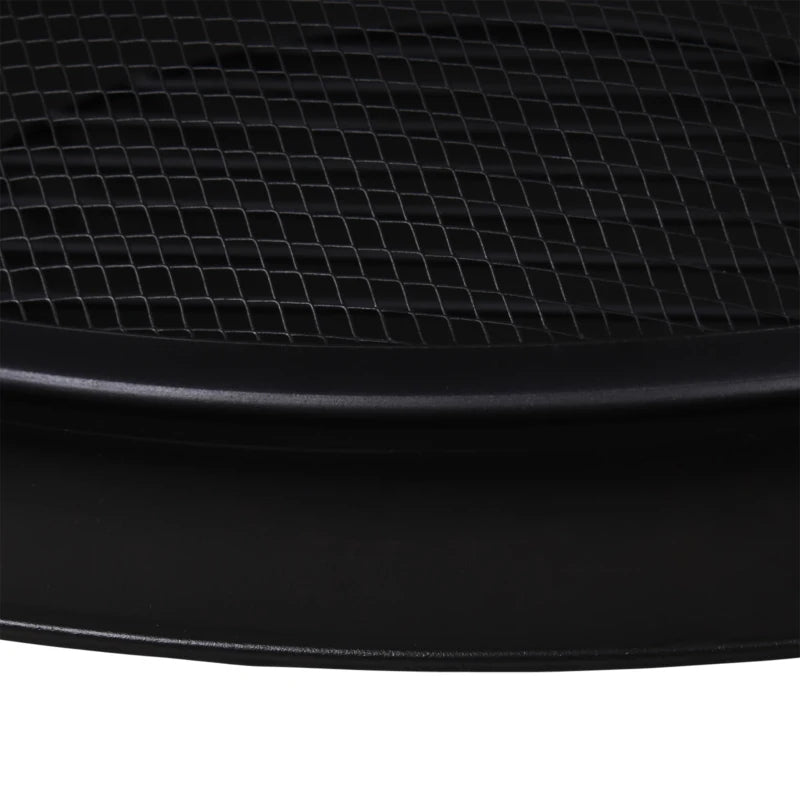 Outsunny Outdoor Round Metal Fire Pit Φ75.5cm with Poker Wood Grate for Garden Patio Black