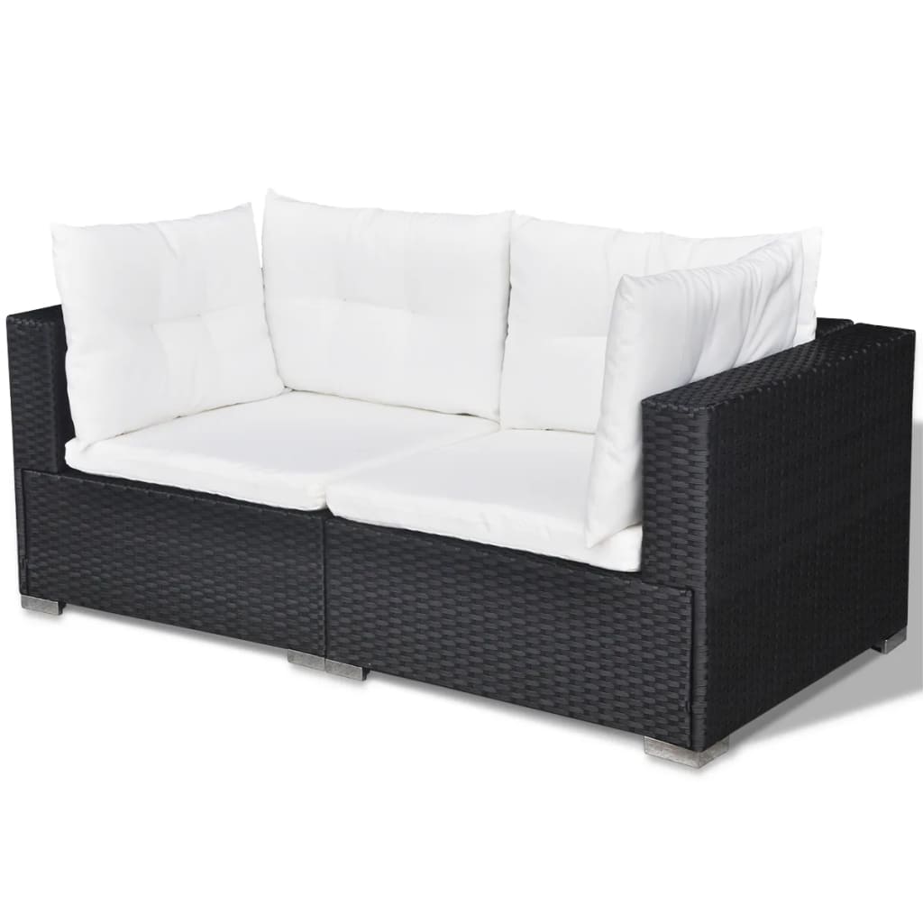 5 Piece Garden Lounge Set With Cushions Poly Rattan