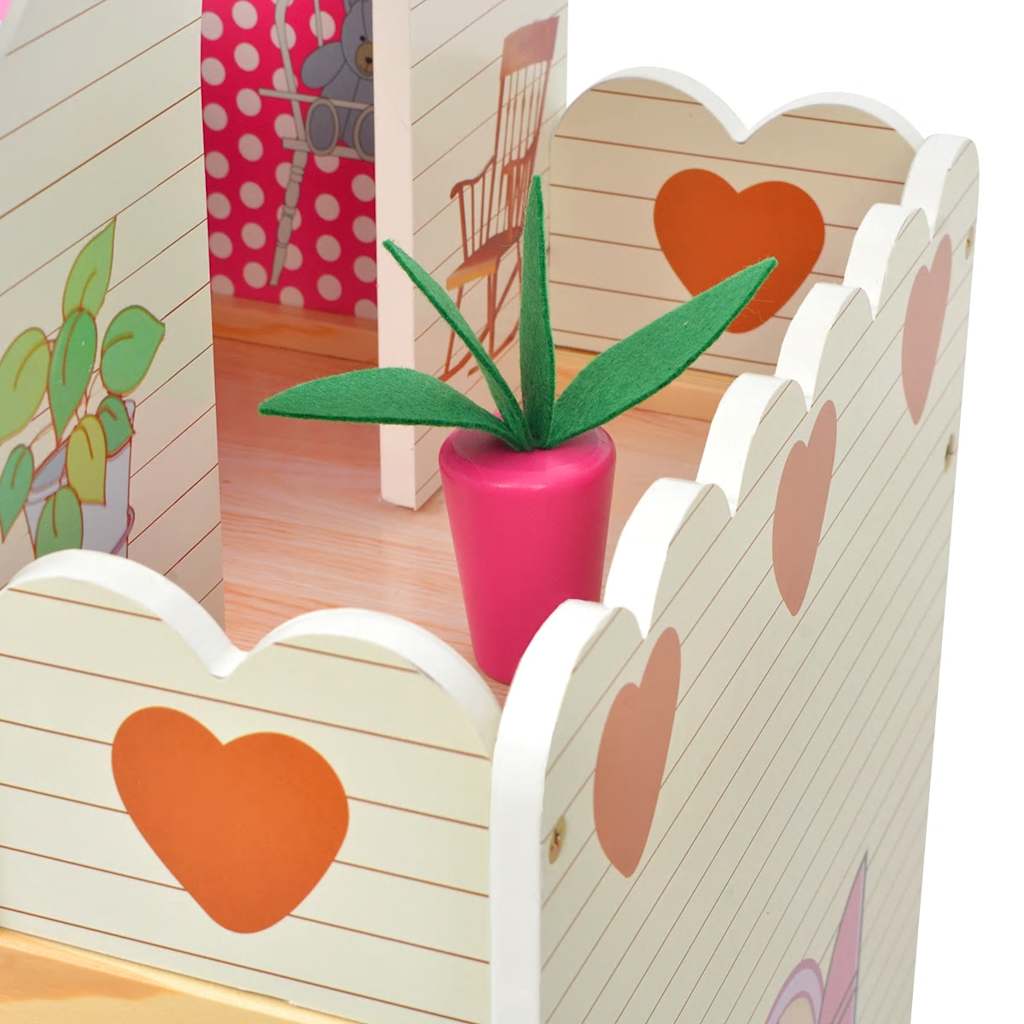 3-Storey Dollhouse Wood 60X30X90 Cm