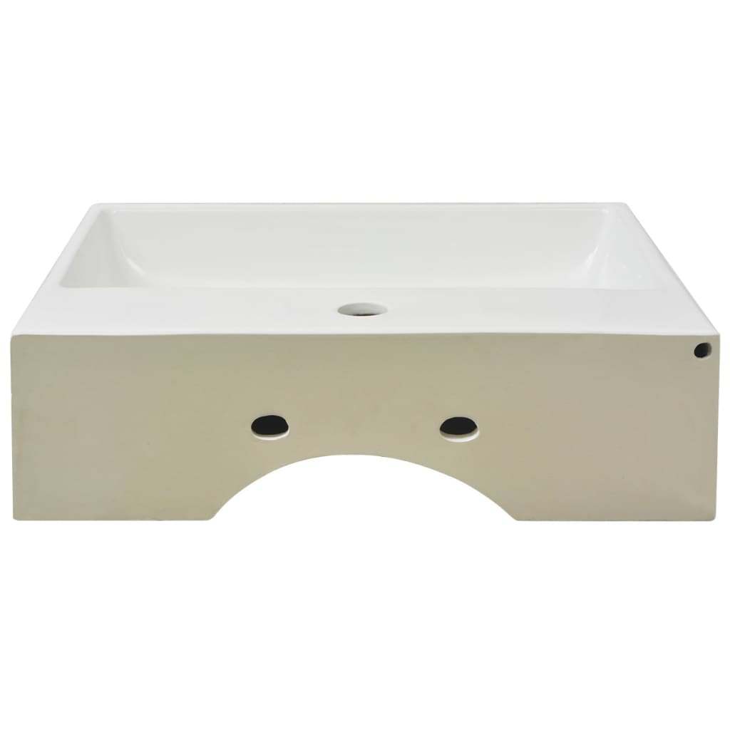 Basin With Faucet Hole Ceramic