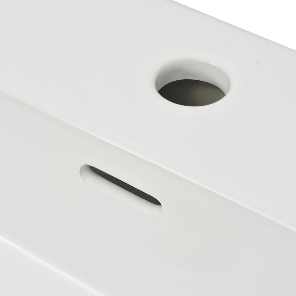 Basin With Faucet Hole Ceramic