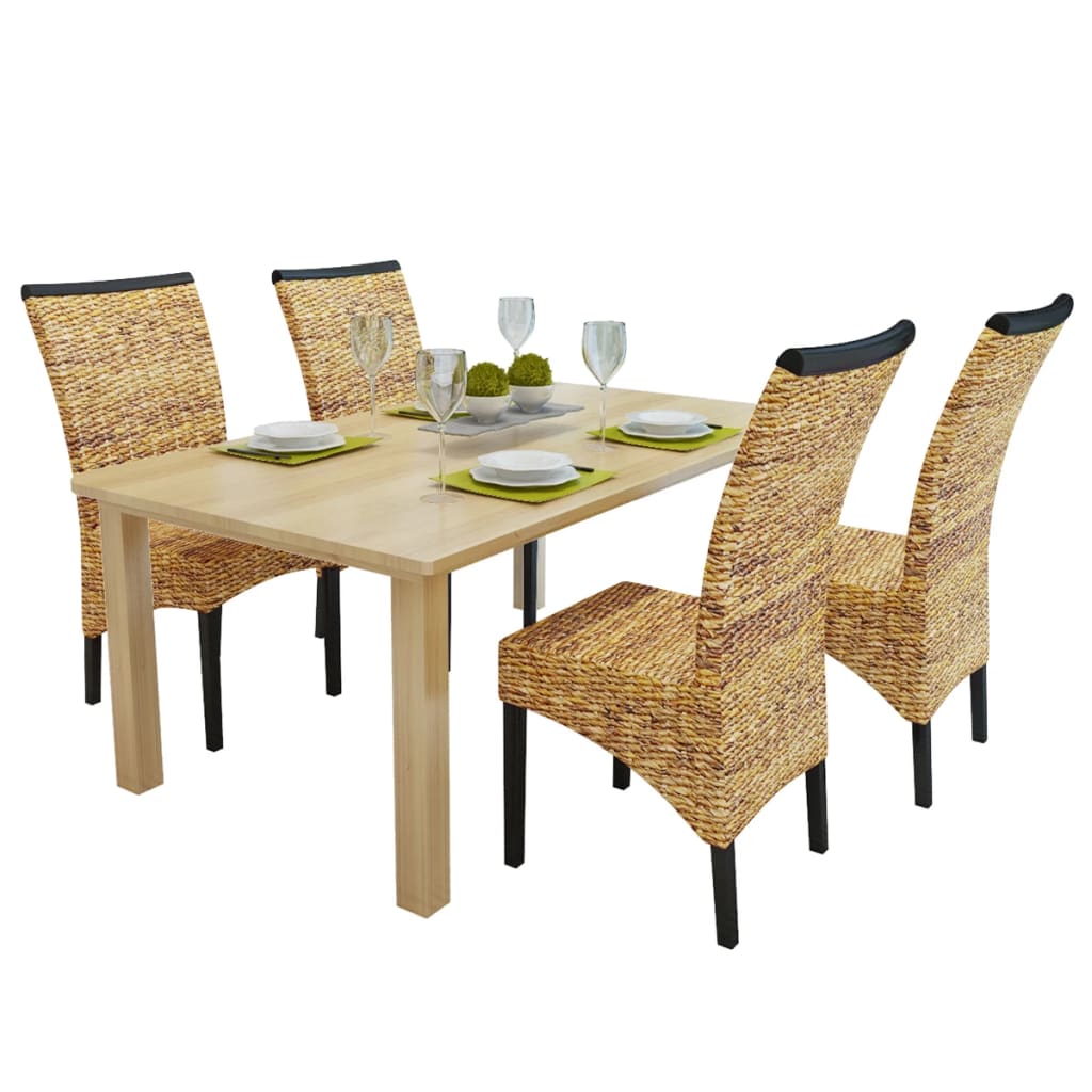 Dining Chairs 2 Pcs Abaca And Solid Mango Wood