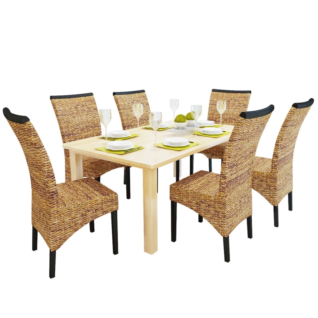 Dining Chairs 2 Pcs Abaca And Solid Mango Wood
