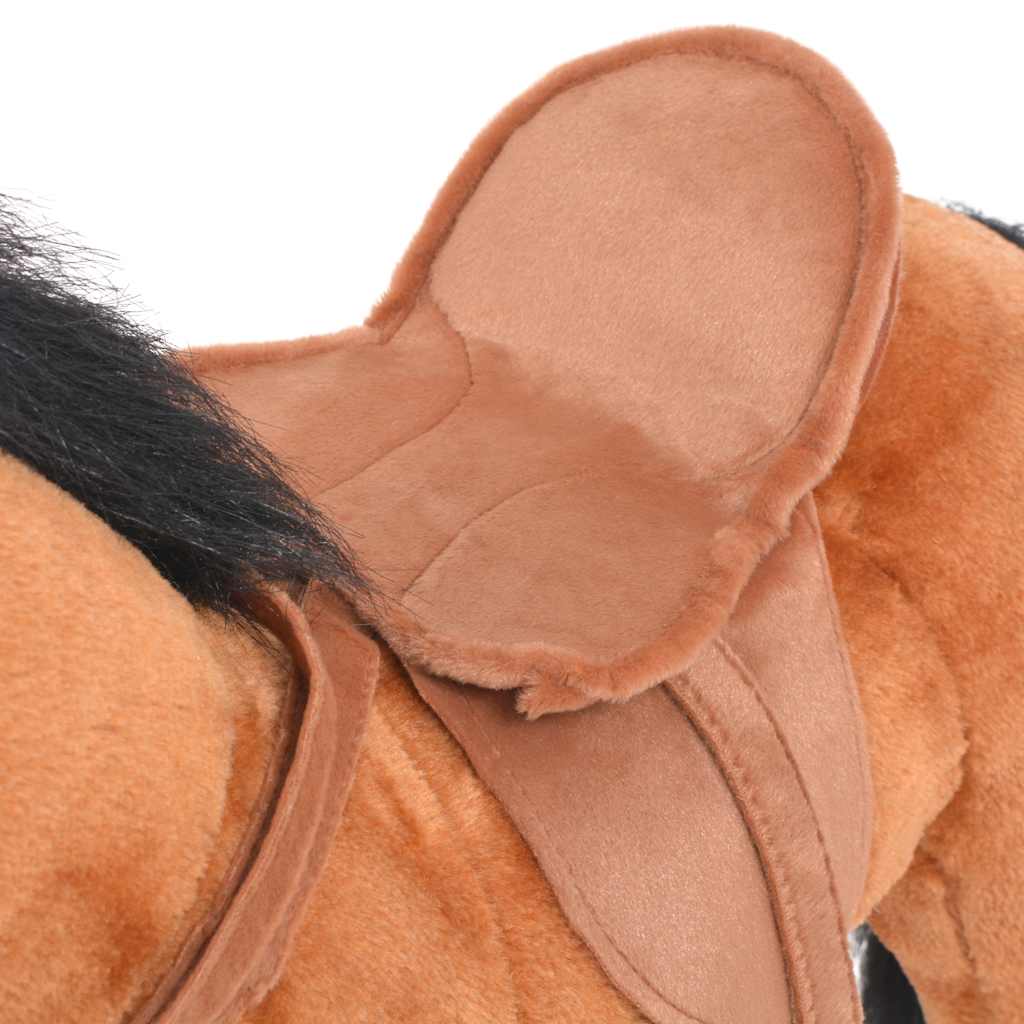 Standing Toy Horse Plush Brown