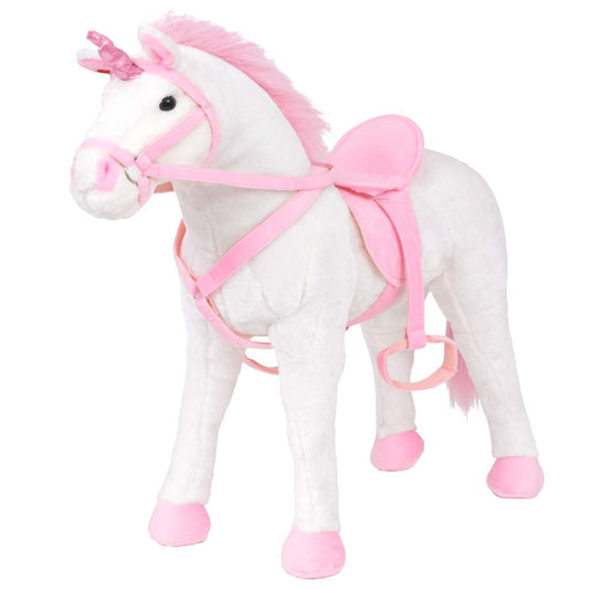 Standing Plush Toy Unicorn White And Pink Xxl