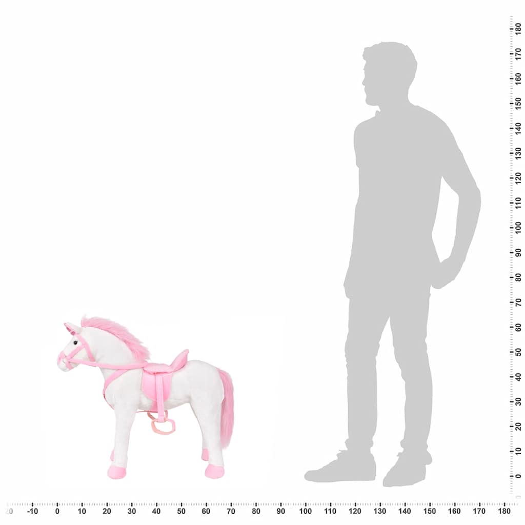 Standing Plush Toy Unicorn White And Pink Xxl