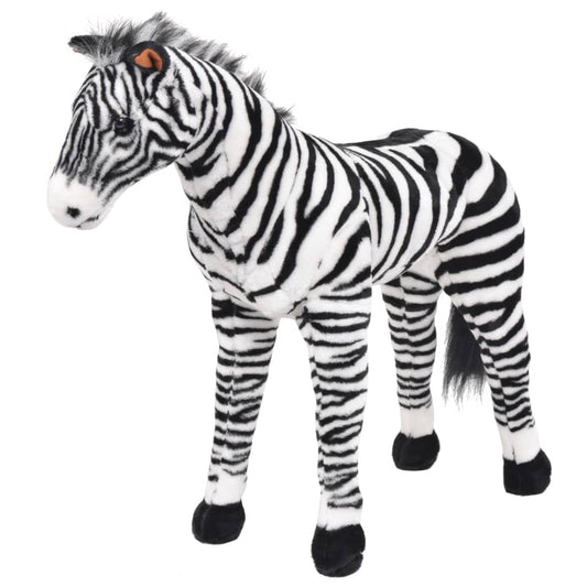 Standing Plush Toy Zebra Black And White Xxl