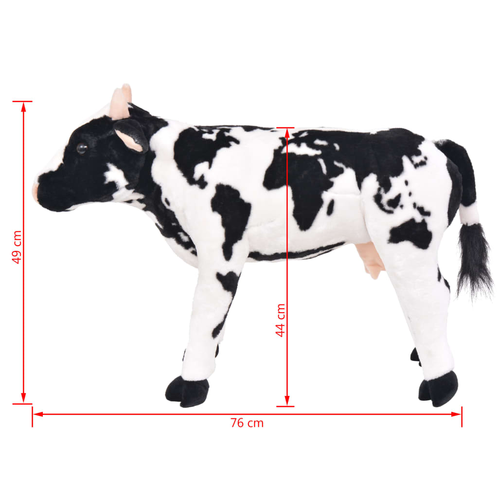 Standing Plush Toy Cow Black And White Xxl