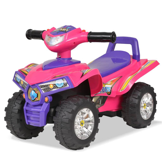 Children's Ride-On Atv With Sound And Light Pink And Purple