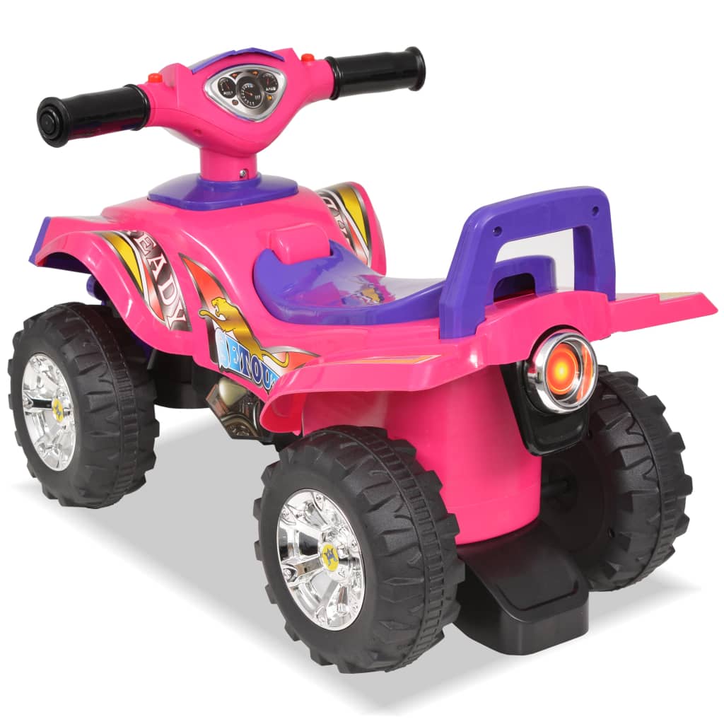 Children's Ride-On Atv With Sound And Light Pink And Purple