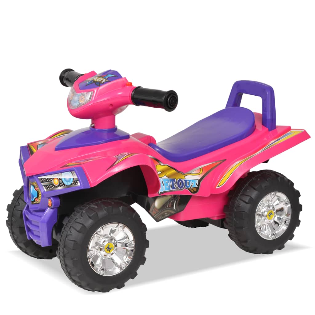 Children's Ride-On Atv With Sound And Light Pink And Purple