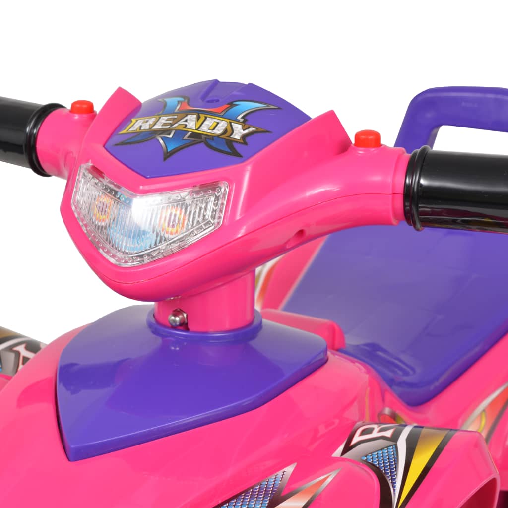 Children's Ride-On Atv With Sound And Light Pink And Purple