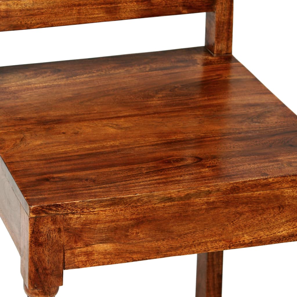 Dining Chairs 2 Pcs Solid Wood With Honey-Coloured Finish Classic