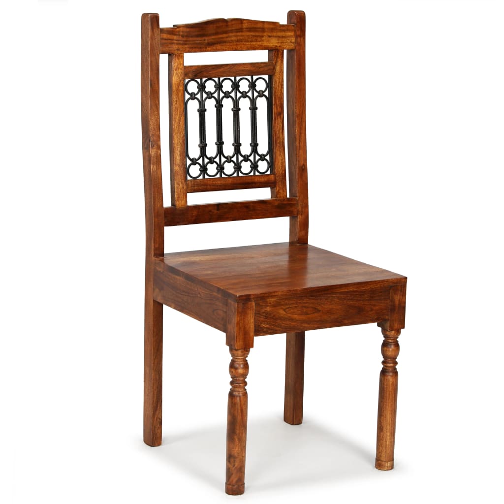 Dining Chairs 2 Pcs Solid Wood With Honey-Coloured Finish Classic