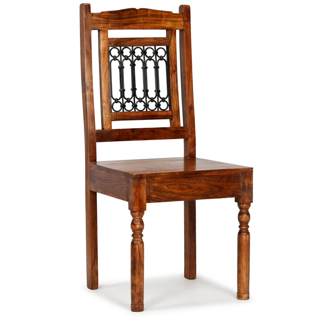 Dining Chairs 2 Pcs Solid Wood With Honey-Coloured Finish Classic