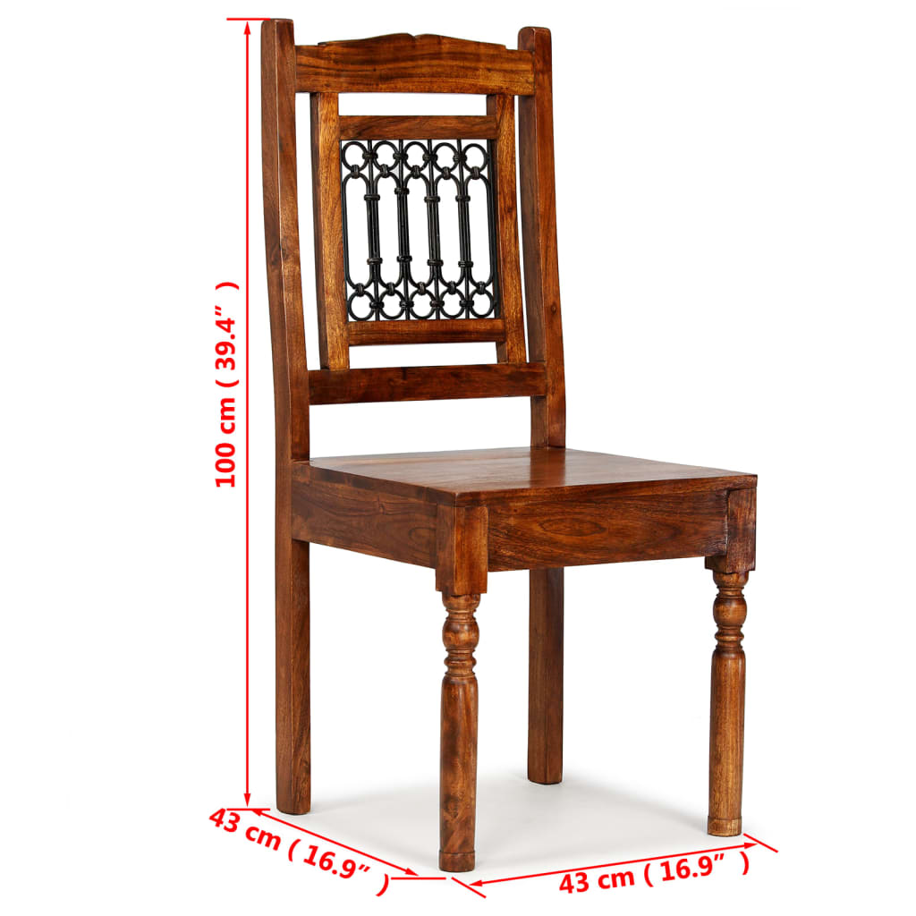 Dining Chairs 2 Pcs Solid Wood With Honey-Coloured Finish Classic