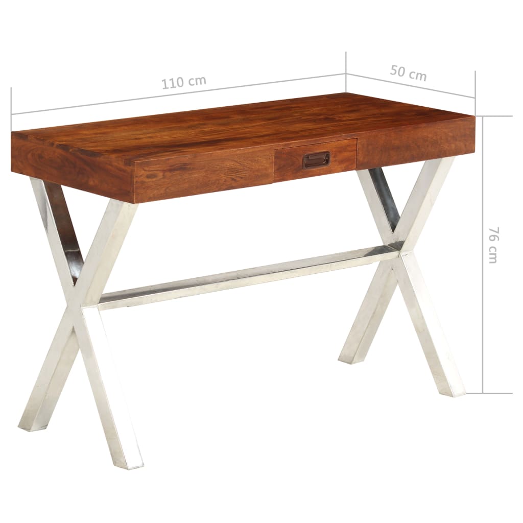 Desk Solid Acacia Wood Honey Finish 110X50X76 Cm