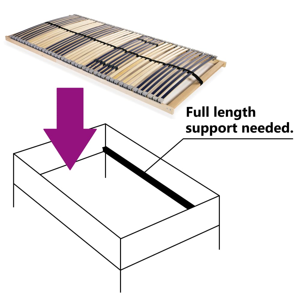 Slatted Bed Base Without Mattress With 42 Slats 7 Zones