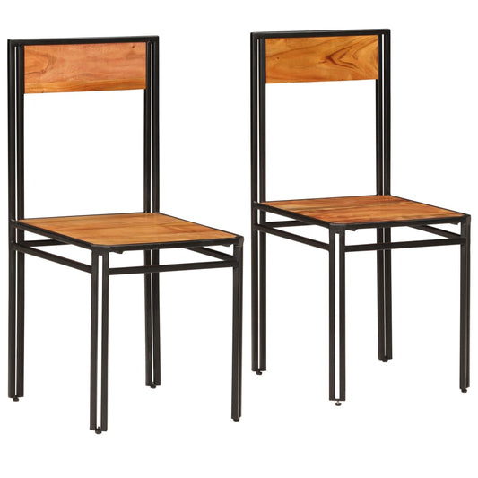 Dining Chairs 2 Pcs Solid Acacia Wood