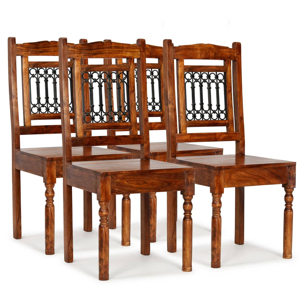 Dining Chairs 2 Pcs Solid Wood With Honey-Coloured Finish Classic