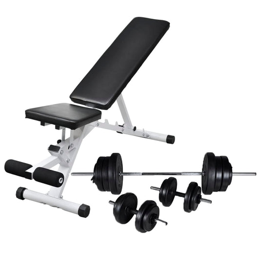 Workout Bench With Barbell And Dumbbell Set 60.5 Kg