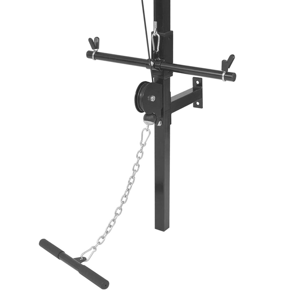 Wall-Mounted Power Tower With Barbell And Dumbbell Set