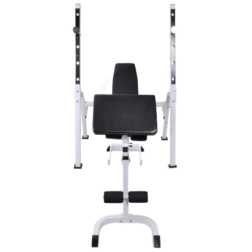 Workout Bench With Weight Rack, Barbell And Dumbbell Set 60.5Kg