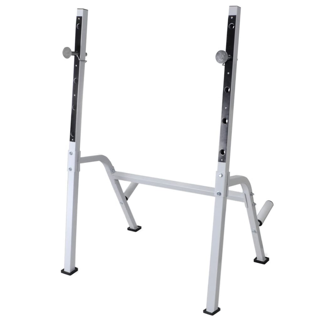 Workout Bench With Weight Rack, Barbell And Dumbbell Set 60.5Kg