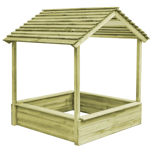 Outdoor Playhouse With Sandpit 128X120X145 Cm Pinewood