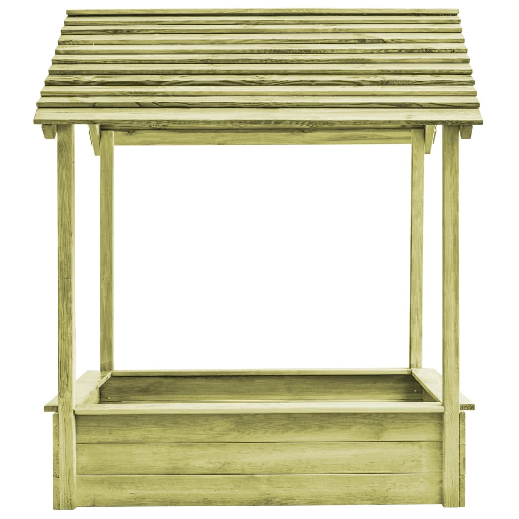 Outdoor Playhouse With Sandpit 128X120X145 Cm Pinewood