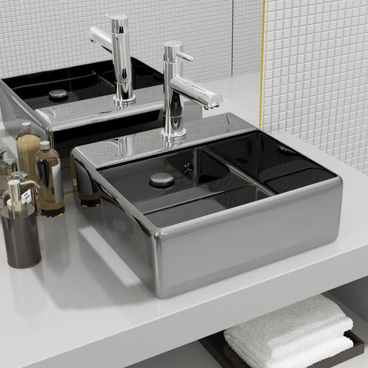 Wash Basin With Overflow 41X41X15 Cm Ceramic