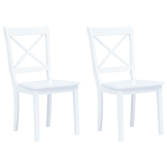 Dining Chairs 2 Pcs Solid Rubber Wood