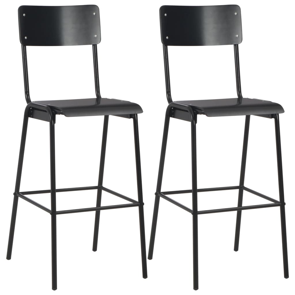 Bar Chairs 6 Pcs Solid Plywood Steel