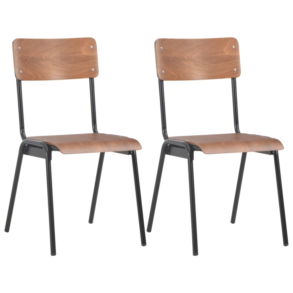 Dining Chairs 4 Pcs Solid Plywood Steel