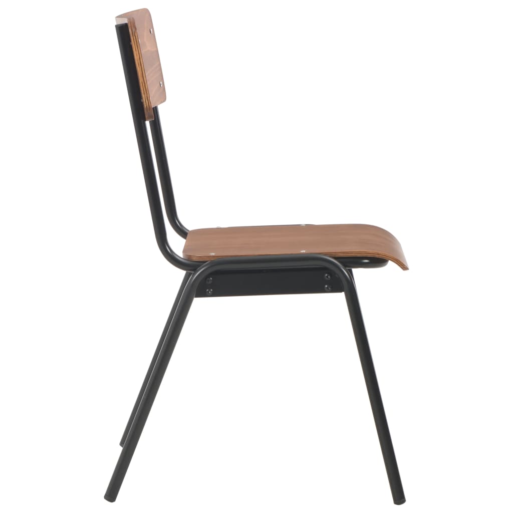 Dining Chairs 4 Pcs Solid Plywood Steel