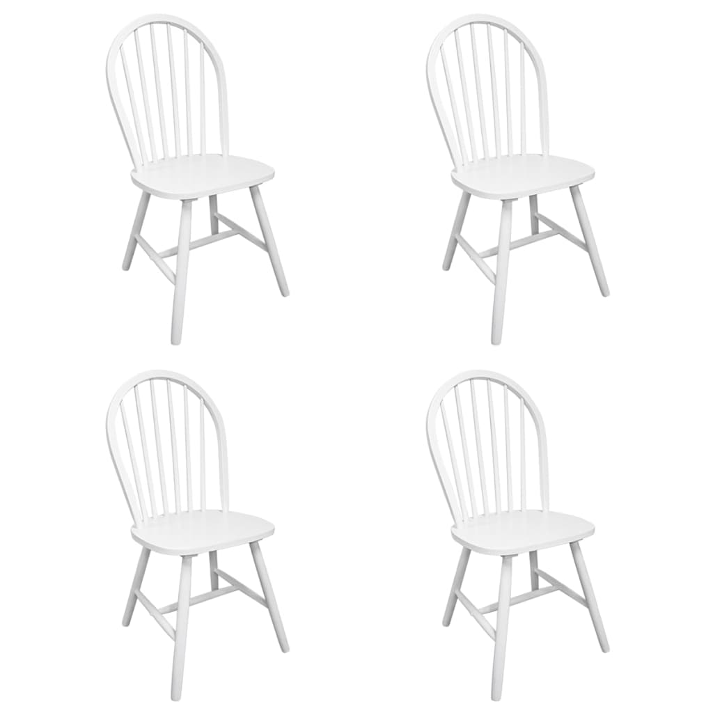 Dining Chairs 4 Pcs Solid Rubber Wood